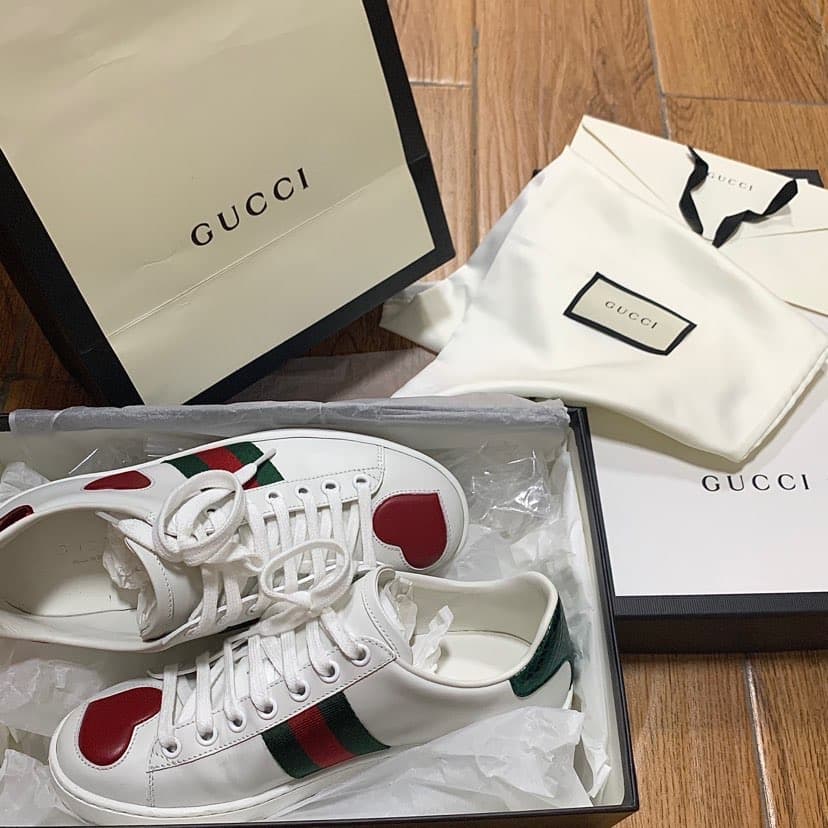 Gucci Ace Low "Heart" White/Green/Red Sneakers/Shoes - фото покупателя Александра