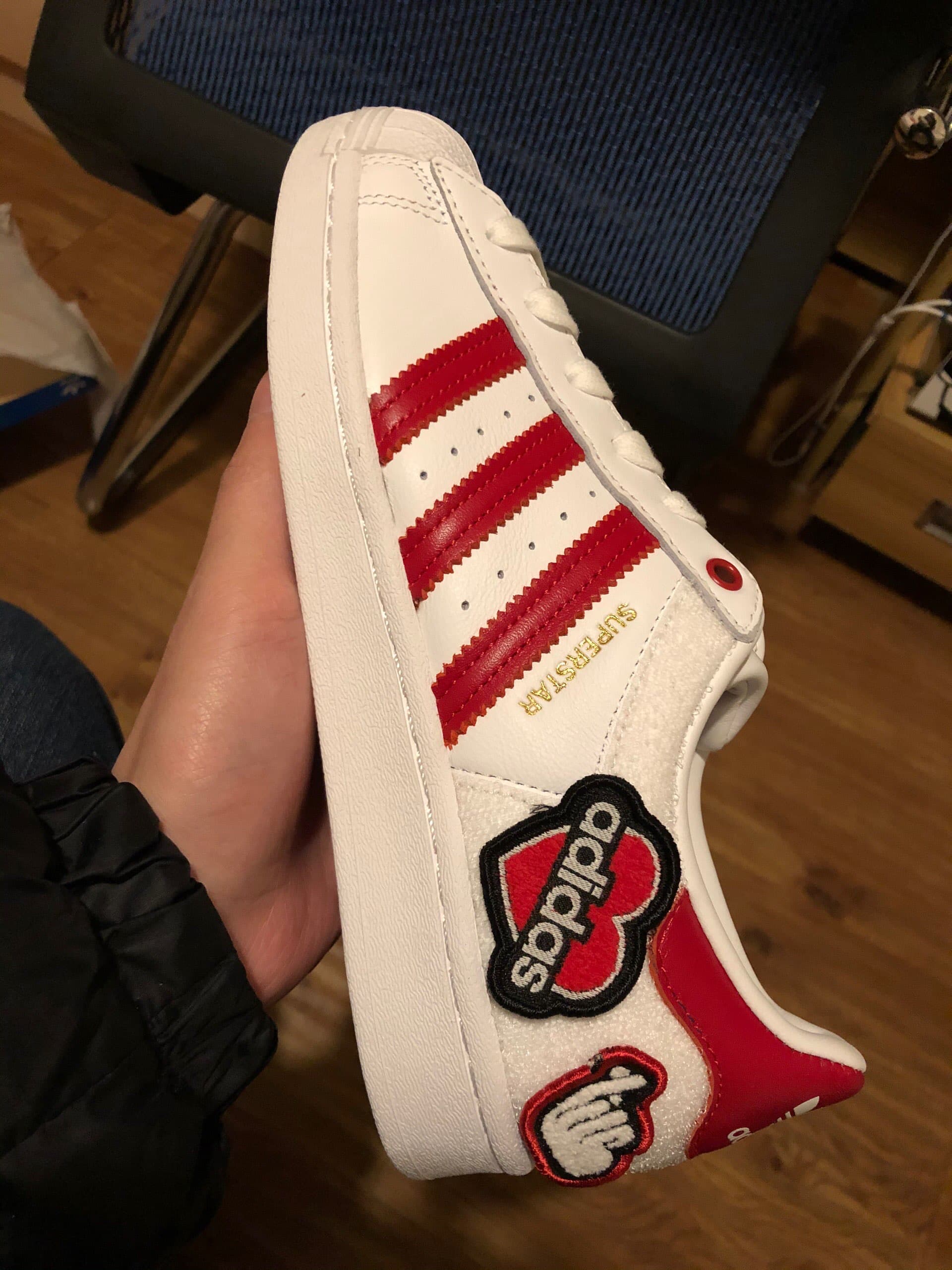 adidas originals Superstar Velcro Patches White Scarlet Red Footwear White Core Black - фото покупателя Кирилл