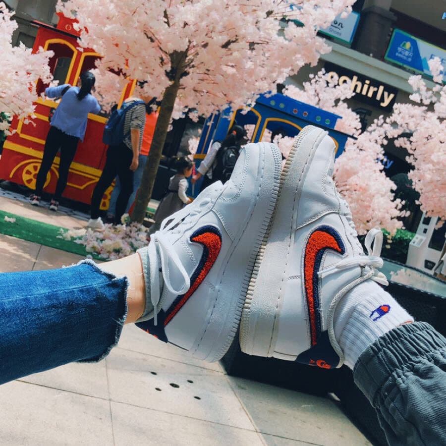 Nike Air Force 1 3D Chenille Swoosh White Red Blue - фото покупателя Лев