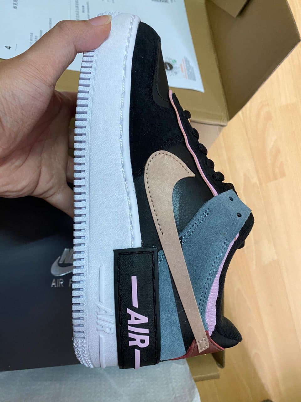Nike Air Force 1 Low Shadow Black Light Arctic Pink Claystone Red - photo of buyer Олег
