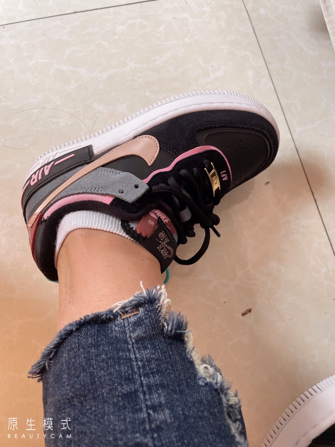 Nike Air Force 1 Low Shadow Black Light Arctic Pink Claystone Red - photo of buyer Таня