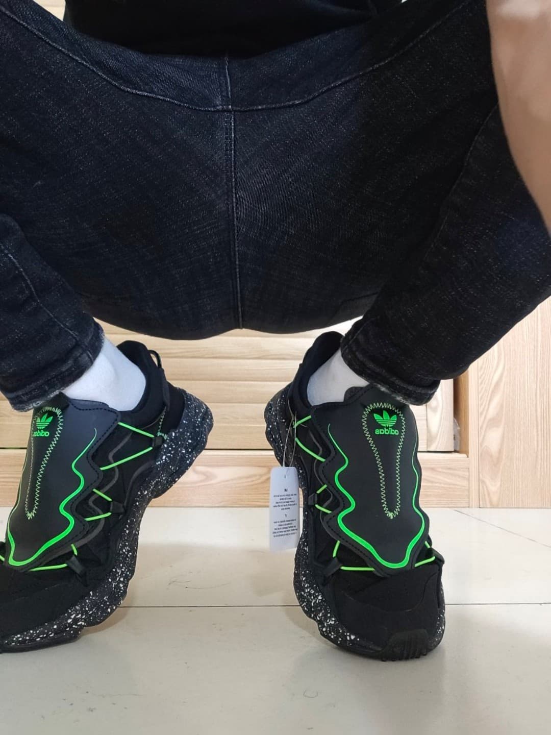 adidas originals Ozweego Black Solar Green Core-Black - фото покупателя Марина