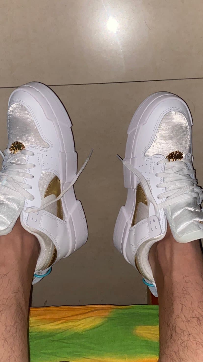 Nike Dunk Low Disrupt White Metallic Gold - фото покупателя Денис