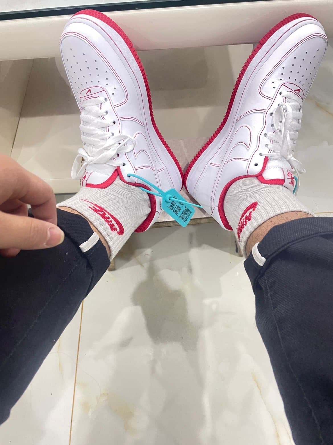 Nike Air Force 1 Low 07 White University Red - photo of buyer Людмила