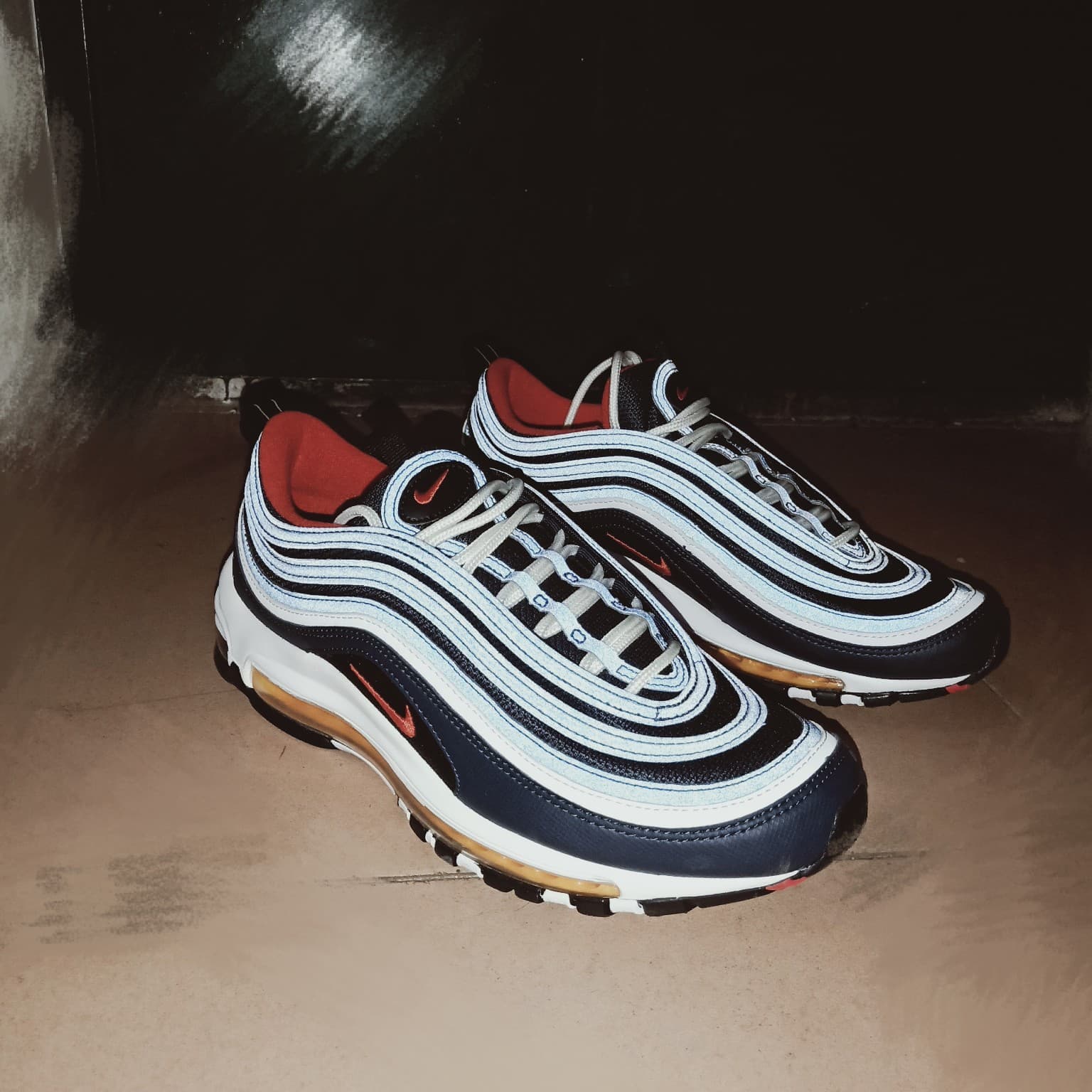 Nike Air Max 97 MIDNIGHT NAVY/HABANERO RED - фото покупателя Павел
