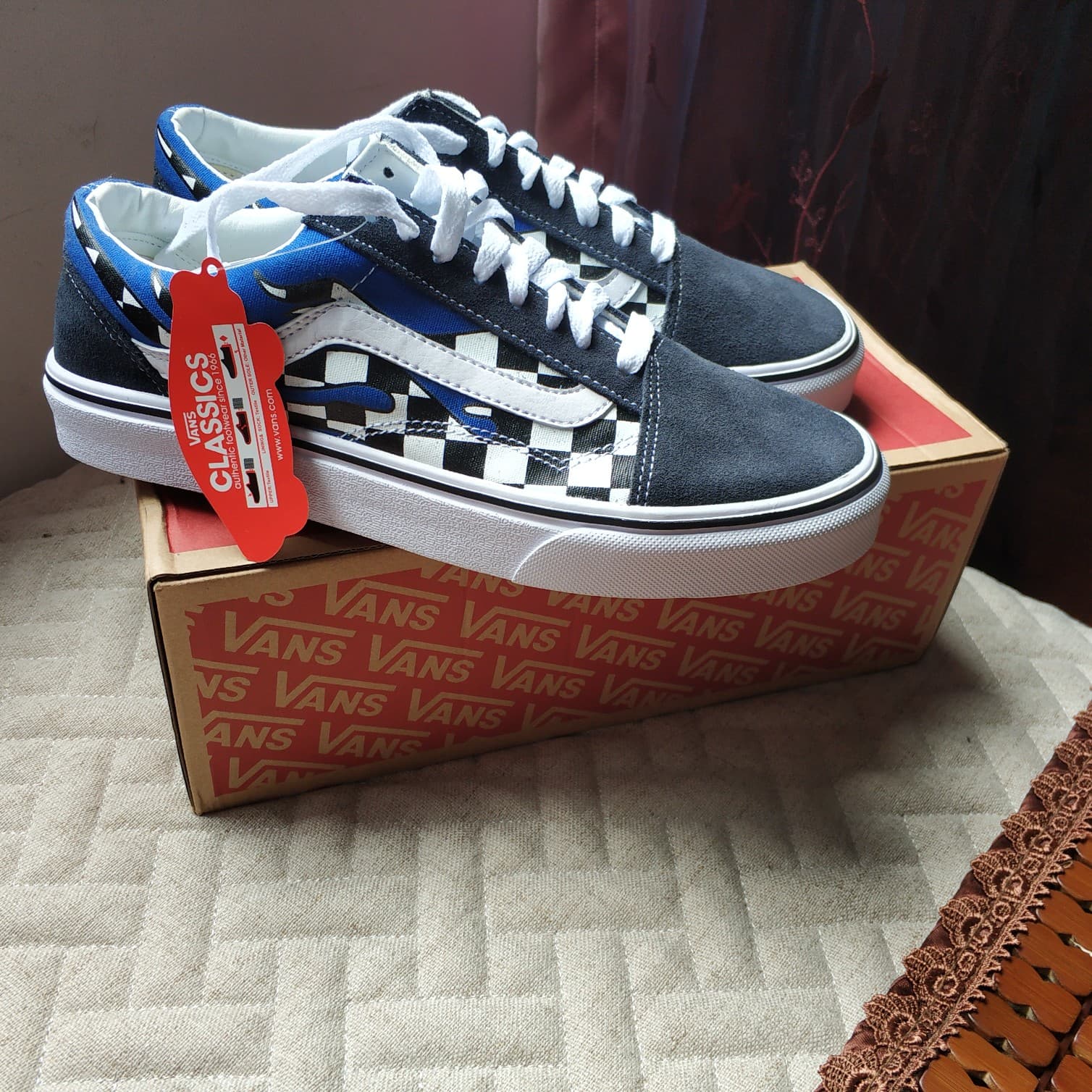 Vans Old Skool Checker Flame Blue Blue-Checker True-White - фото покупателя Валентин