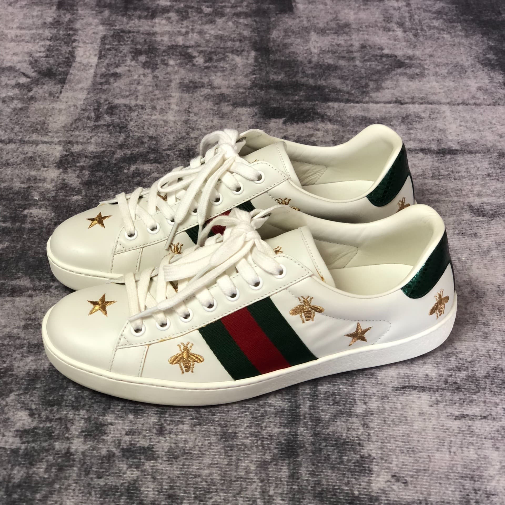 Gucci White Bee & Star New Ace Sneakers - photo of buyer Дарья