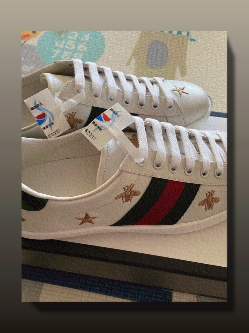 Gucci White Bee & Star New Ace Sneakers - photo of buyer Петр
