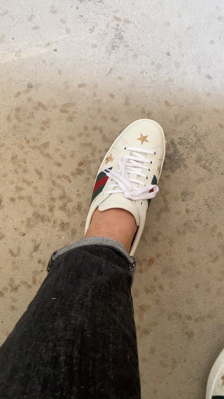 Gucci White Bee & Star New Ace Sneakers - photo of buyer Юра