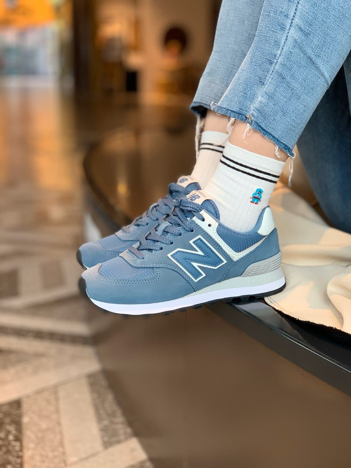 New Balance 574 Light Blue (полнота: D) - фото покупателя Галина