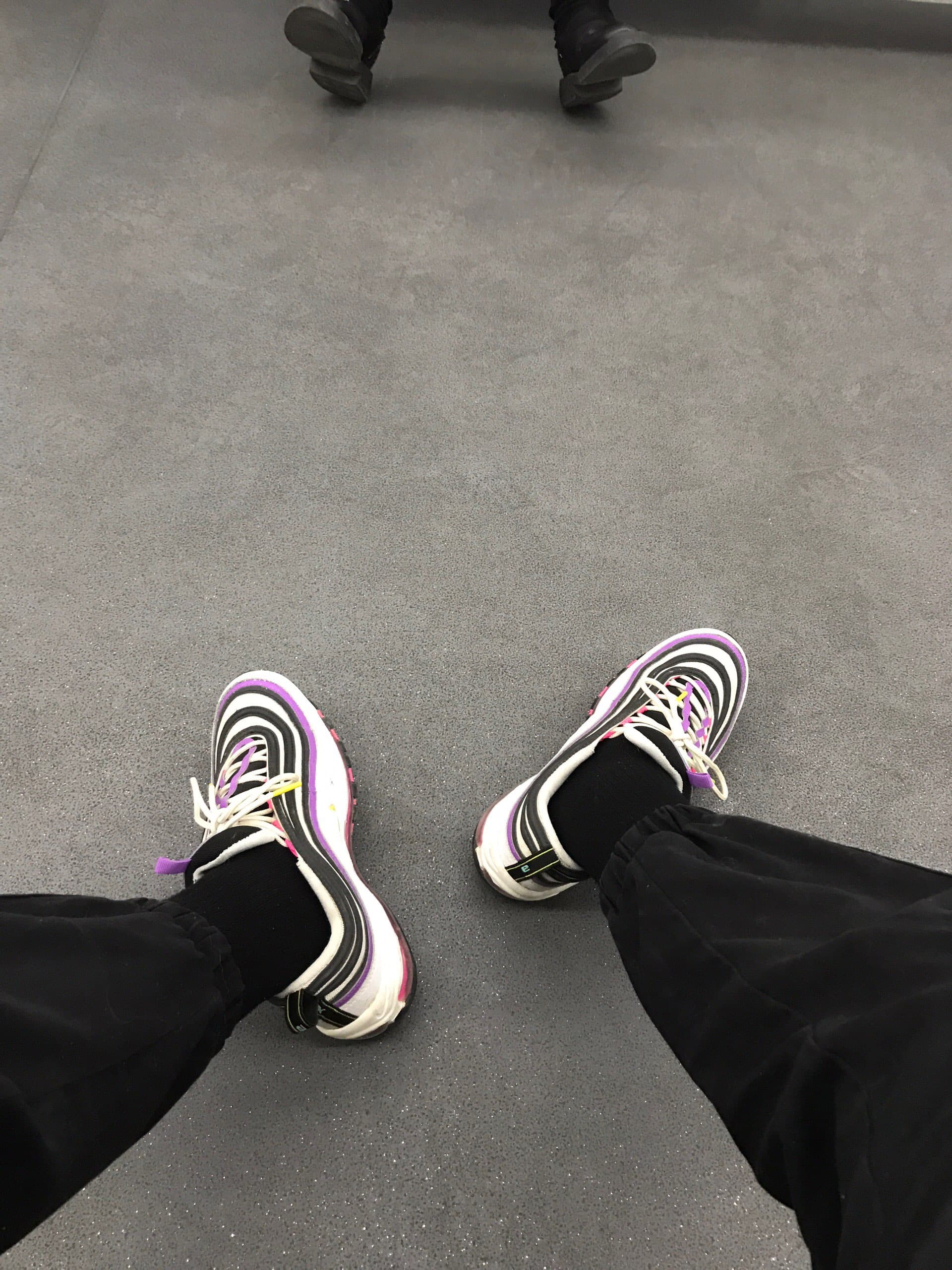 Nike Air Max 97 White Dynamic Yellow Violet — Aurora-Green Black - photo of buyer Анатолий