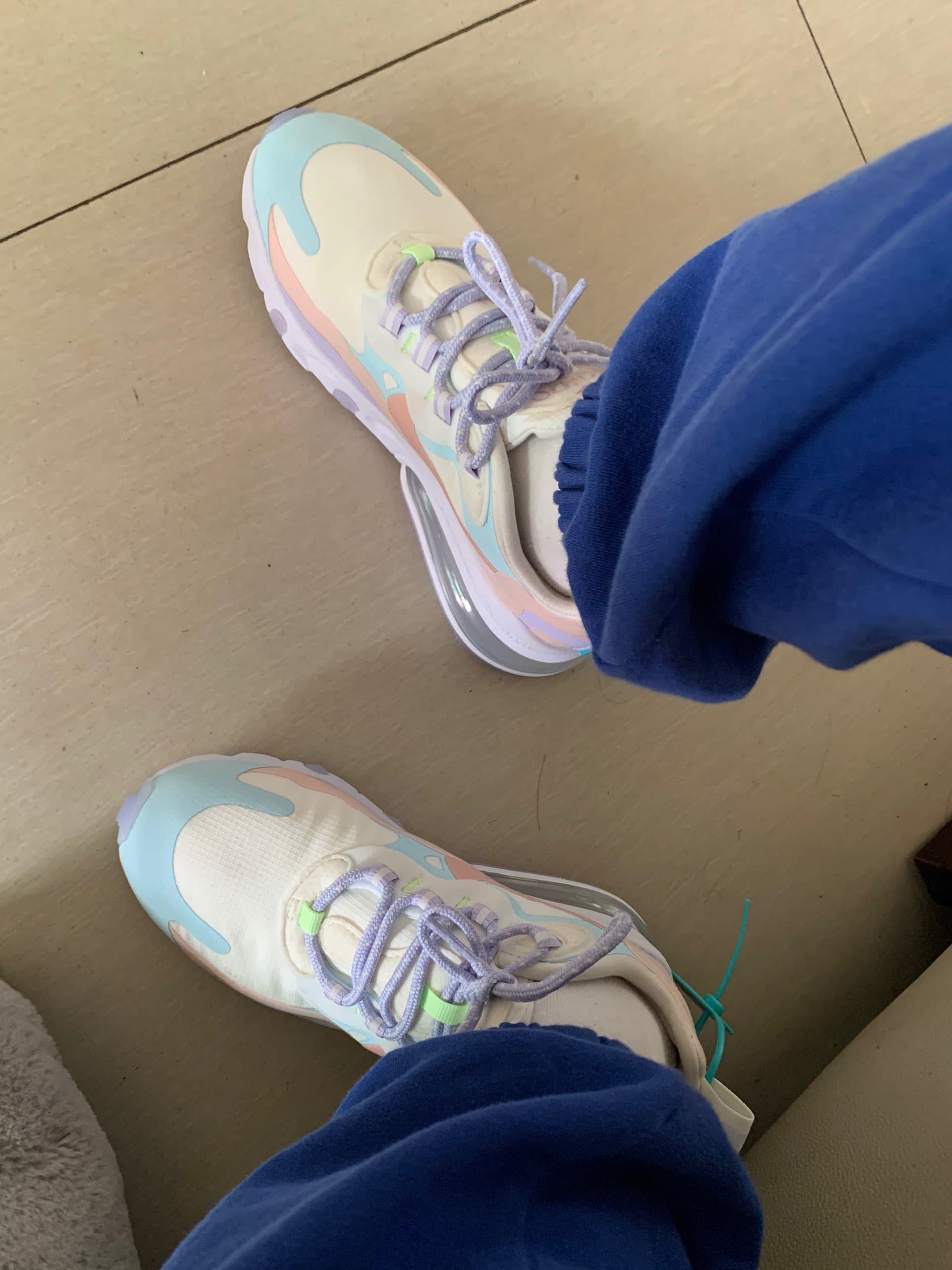 Nike Air Max270 React Running Shoes Sail Coral Stardust - фото покупателя Саша