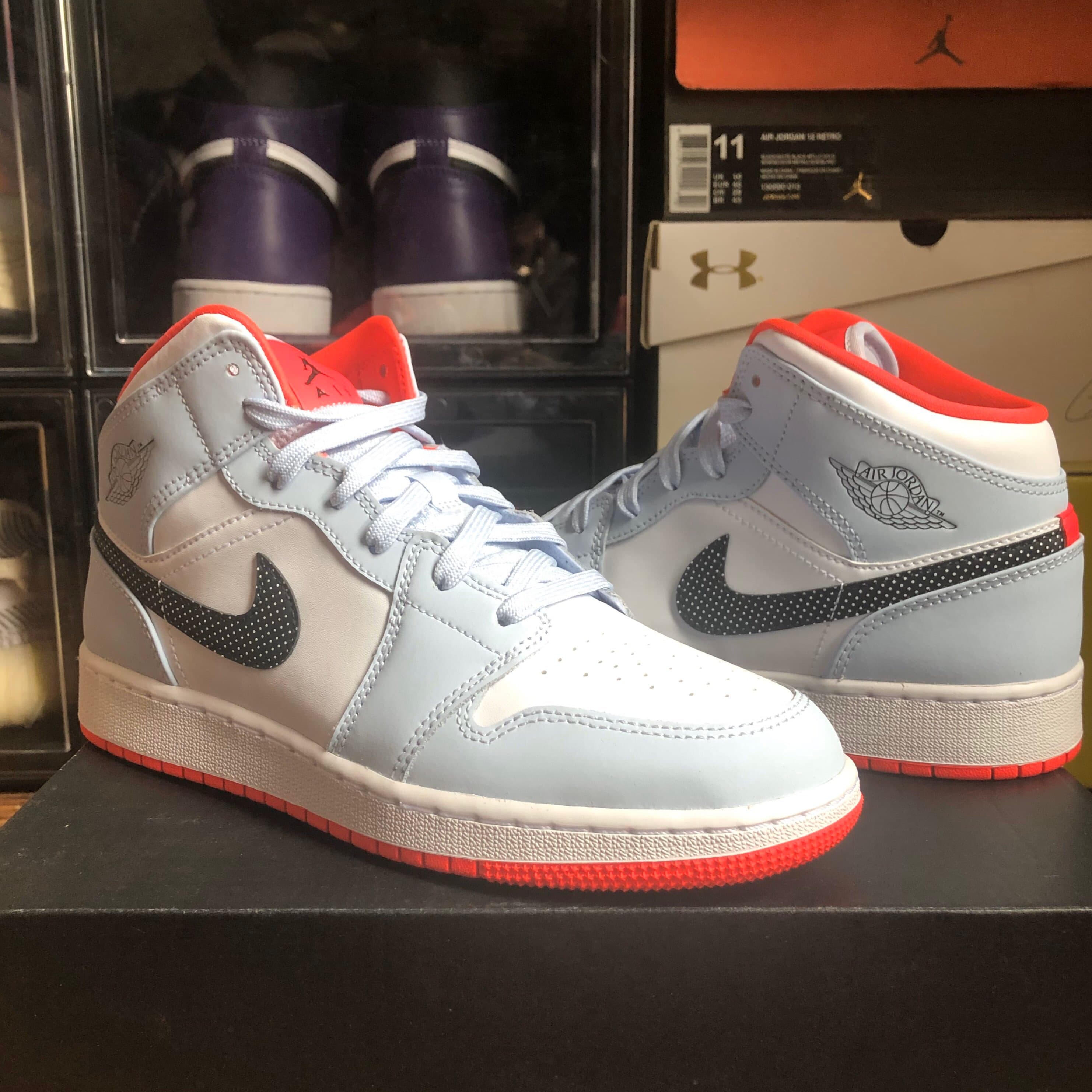 Jordan Air Jordan 1 Mid Half Blue Polka Dot Swoosh - фото покупателя Зоя