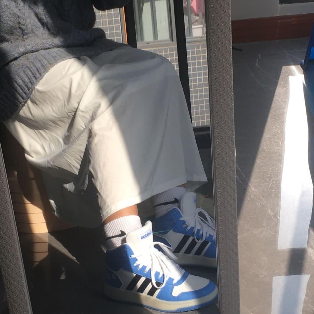 adidas neo Hoops 2.0 Mid "Blue White Black" - фото покупателя Настя