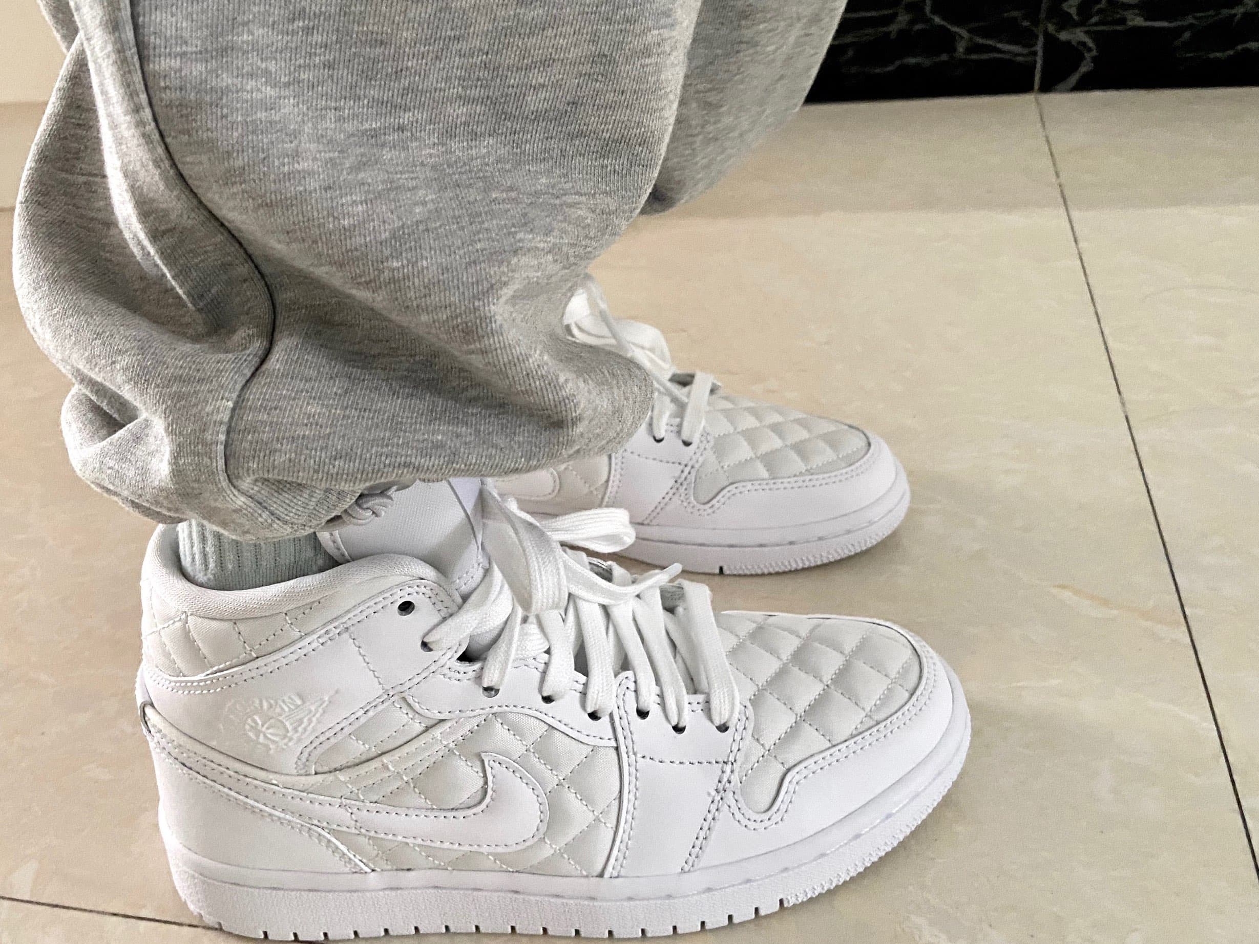 Jordan Air Jordan 1 mid "quilted white" - фото покупателя Клава