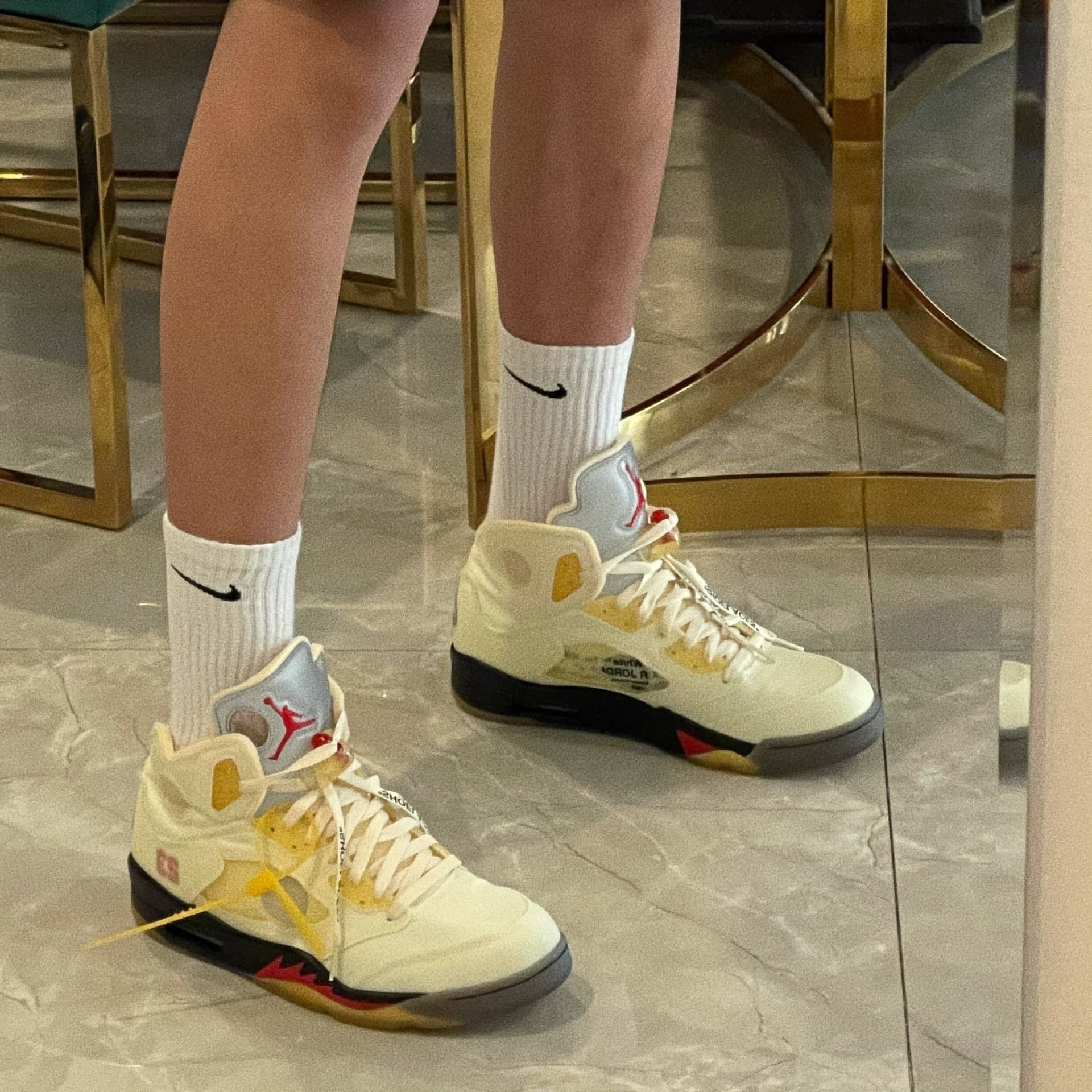 OFF-WHITE x Jordan Air Jordan 5 Retro SP "Sail" - фото покупателя Ира