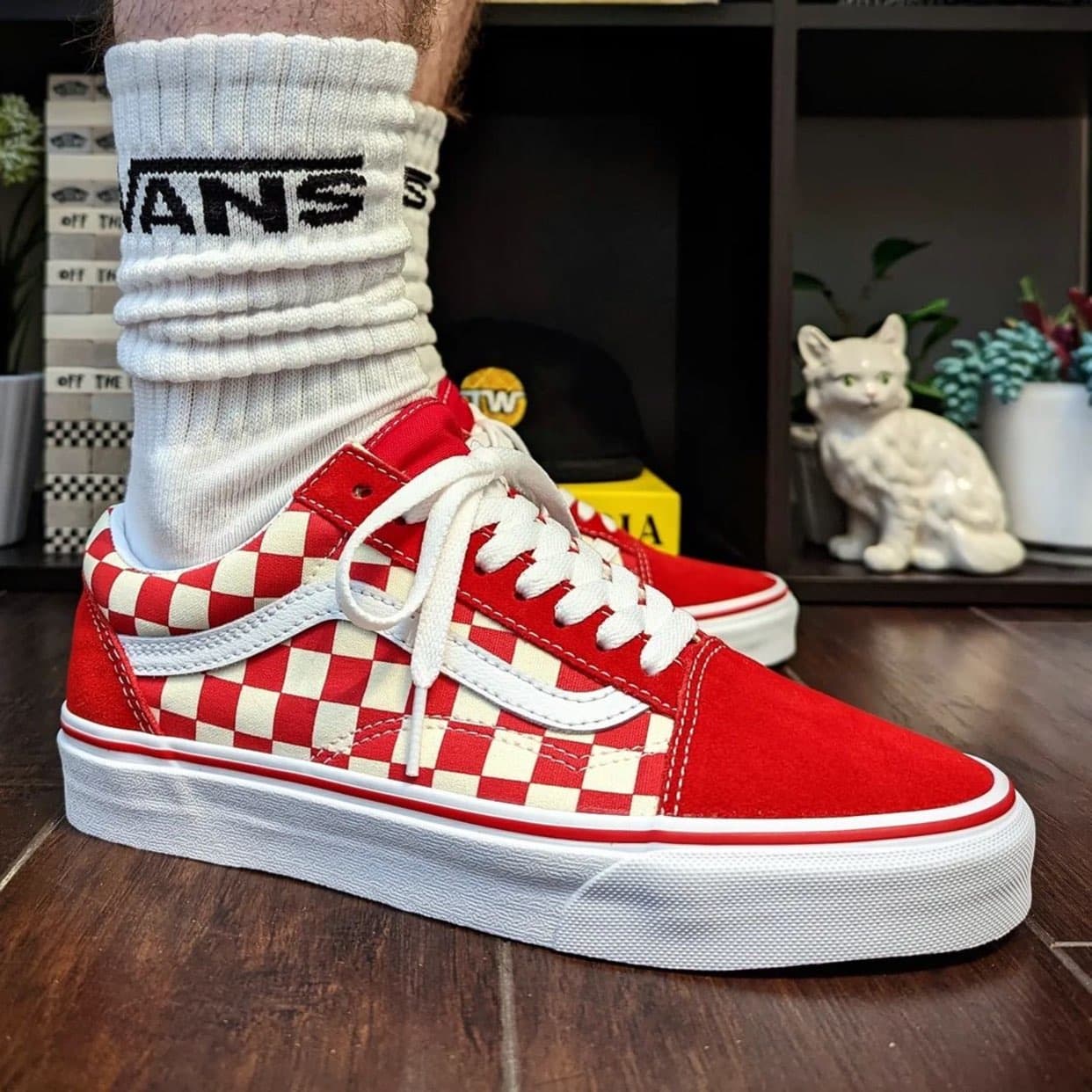 Vans Old Skool Checkerboard Racing Red - фото покупателя Лев
