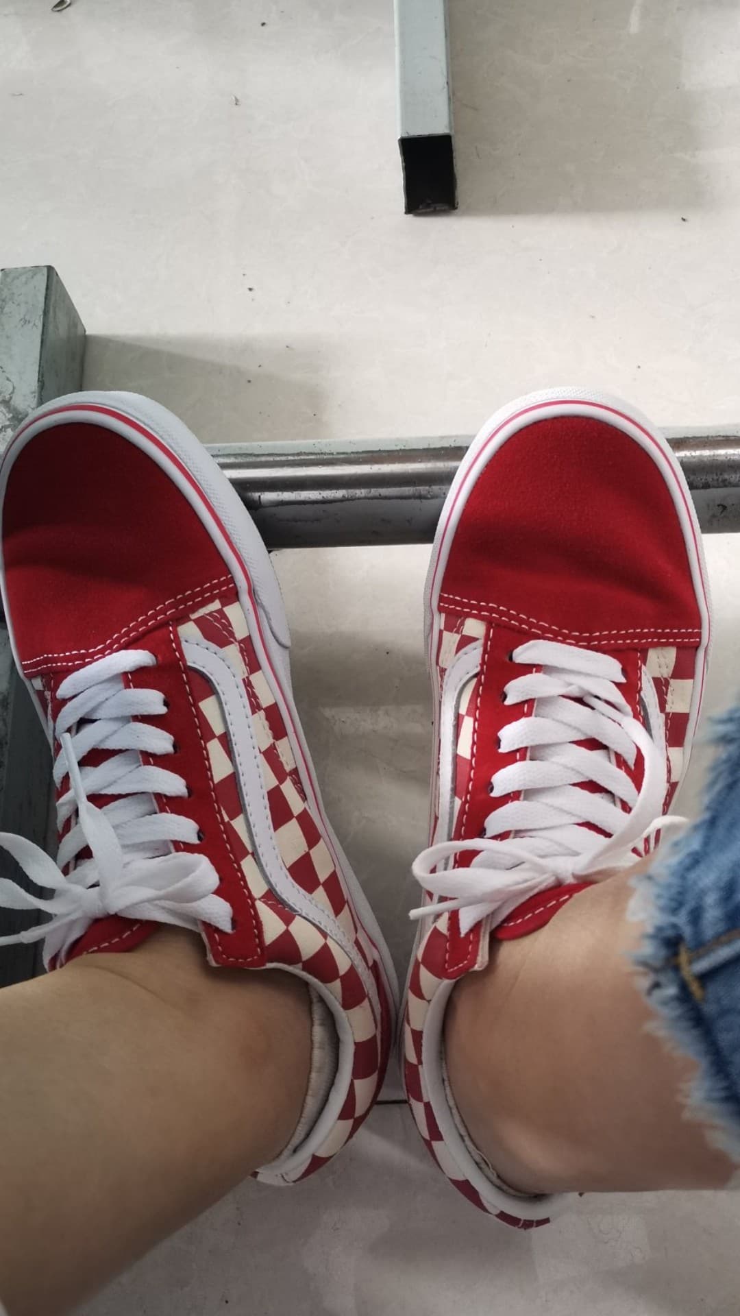 Vans Old Skool Checkerboard Racing Red - фото покупателя Игорь