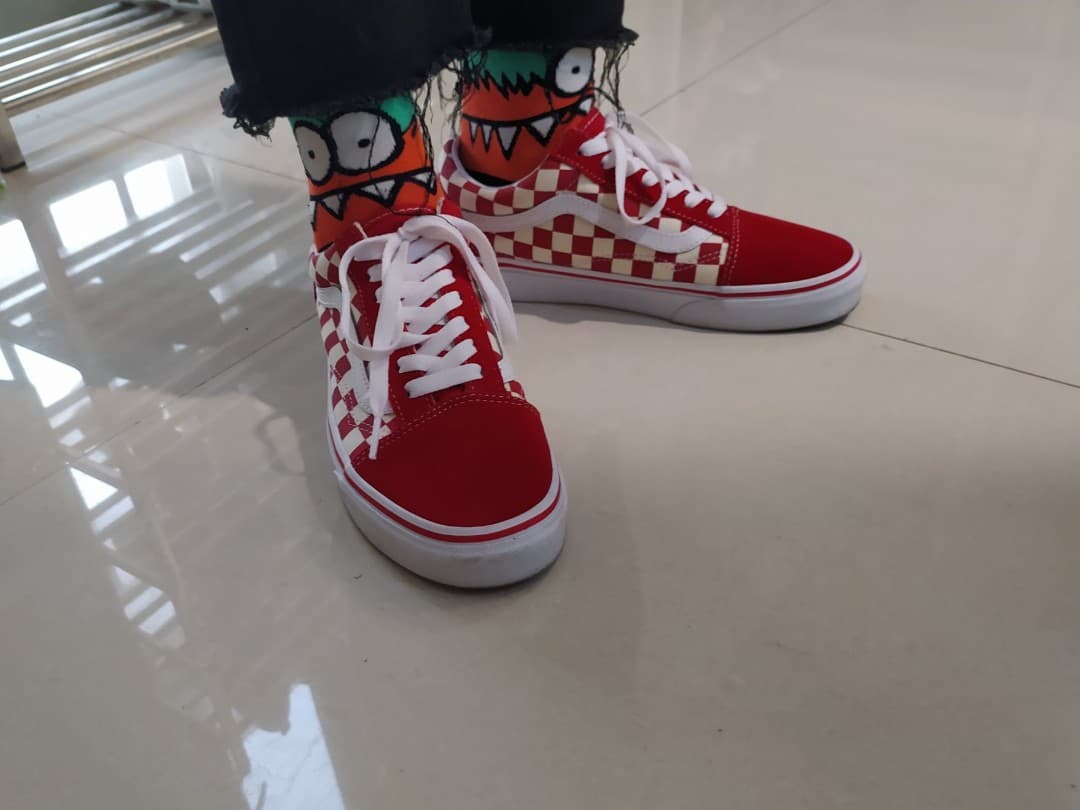 Vans Old Skool Checkerboard Racing Red - фото покупателя Эдуард