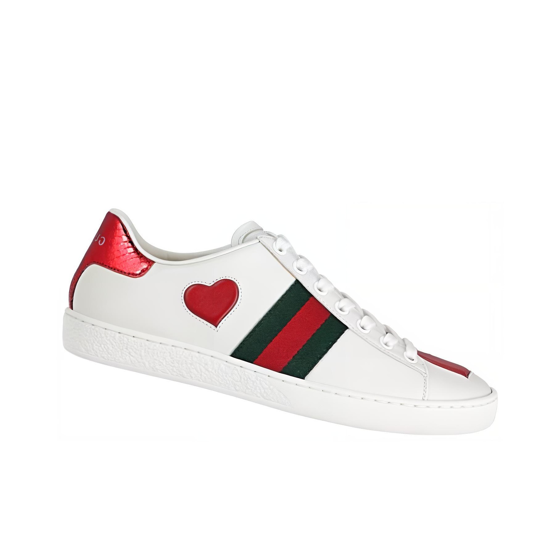 Gucci Ace Low "Heart" White/Green/Red Sneakers/Shoes - вид с внутренней стороны