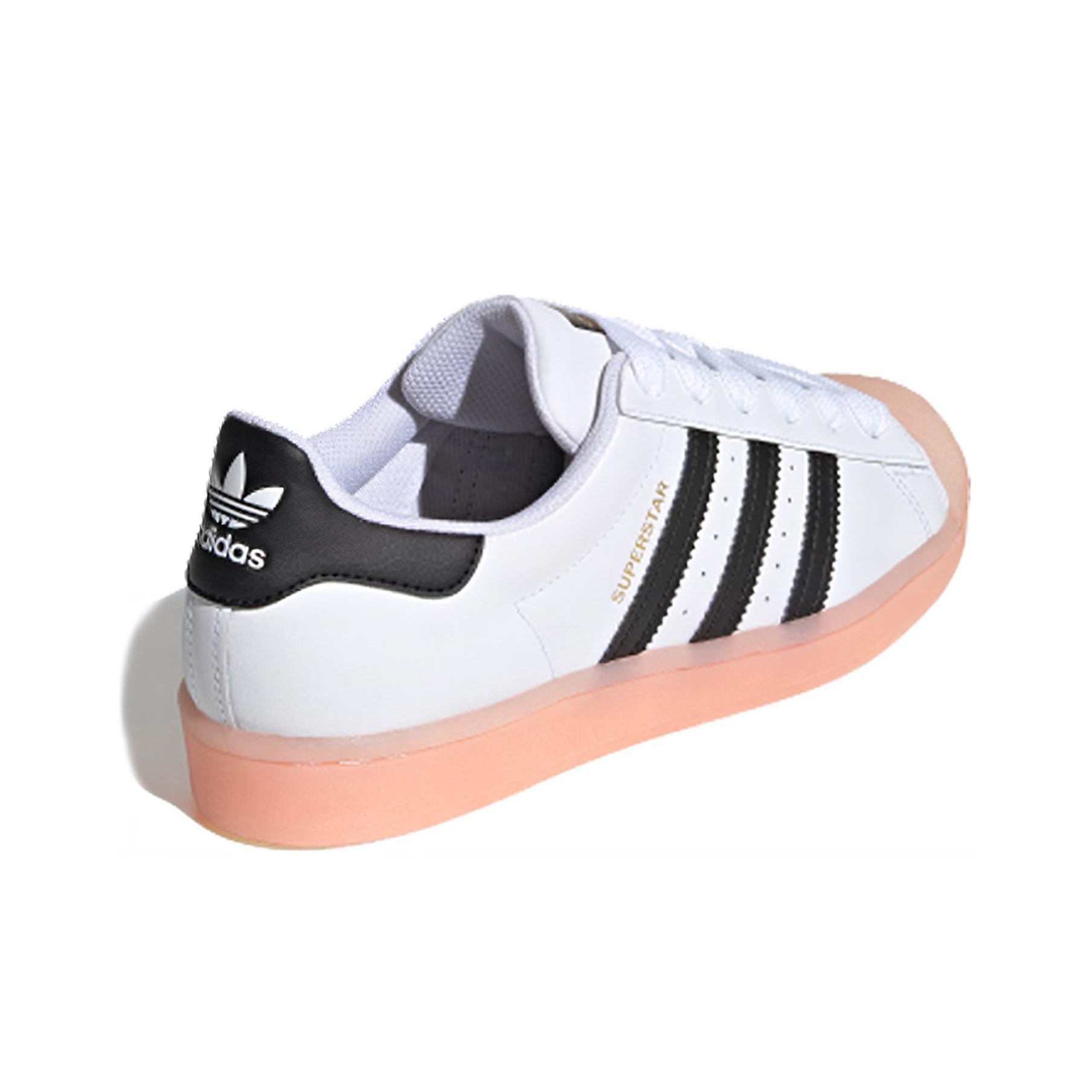 adidas originals Superstar White Black Haze Coral - вид сзади