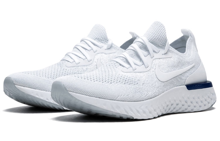 Nike Epic React Flyknit White Racer Blue - вид спереди