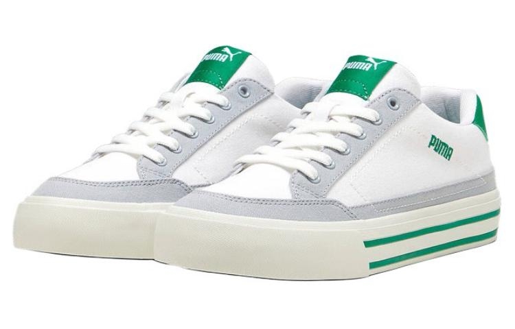 Puma Court Classic Vulc Sneakers 'White Green' - вид спереди