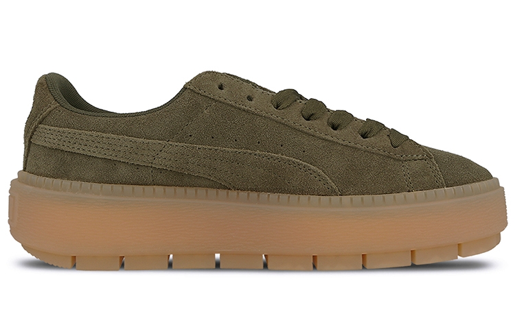 Puma Suede Platform Trace 'Olive Night' - вид с внутренней стороны