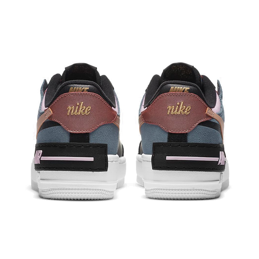 Nike Air Force 1 Low Shadow Black Light Arctic Pink Claystone Red - rear view