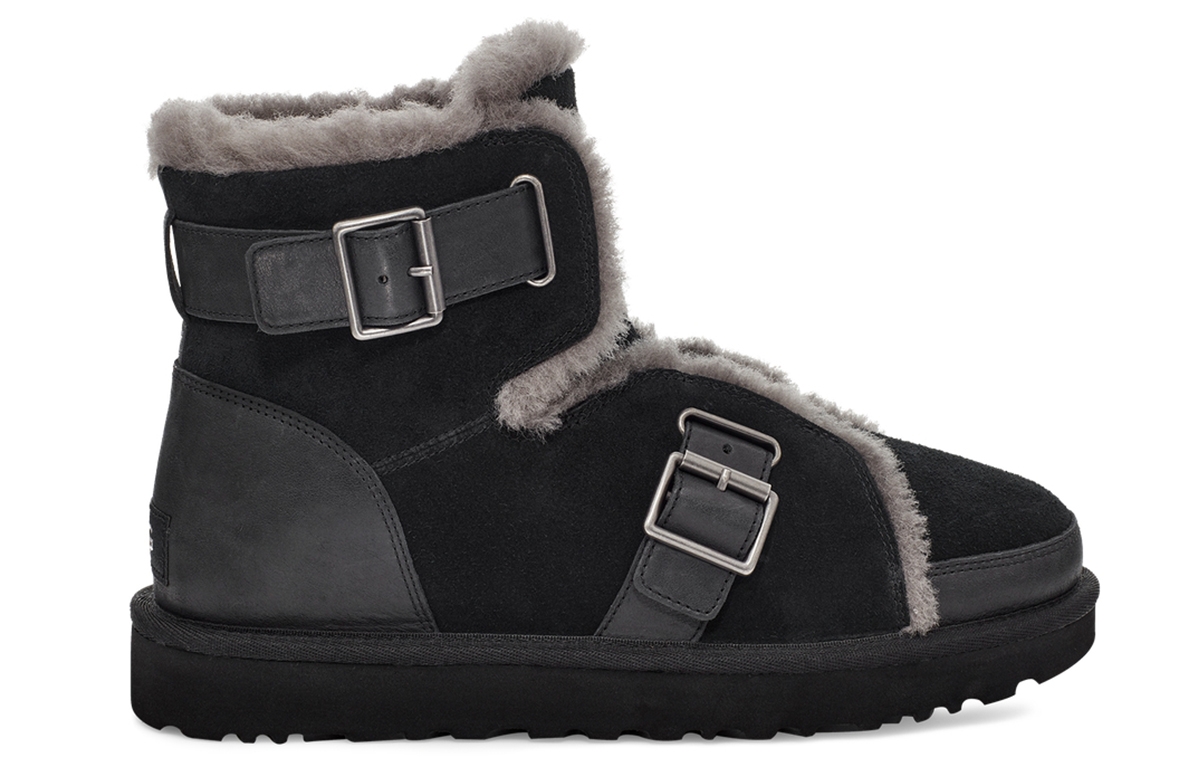 UGG Dune Mini Buckle Boot Fleece Lined Black - вид с внутренней стороны