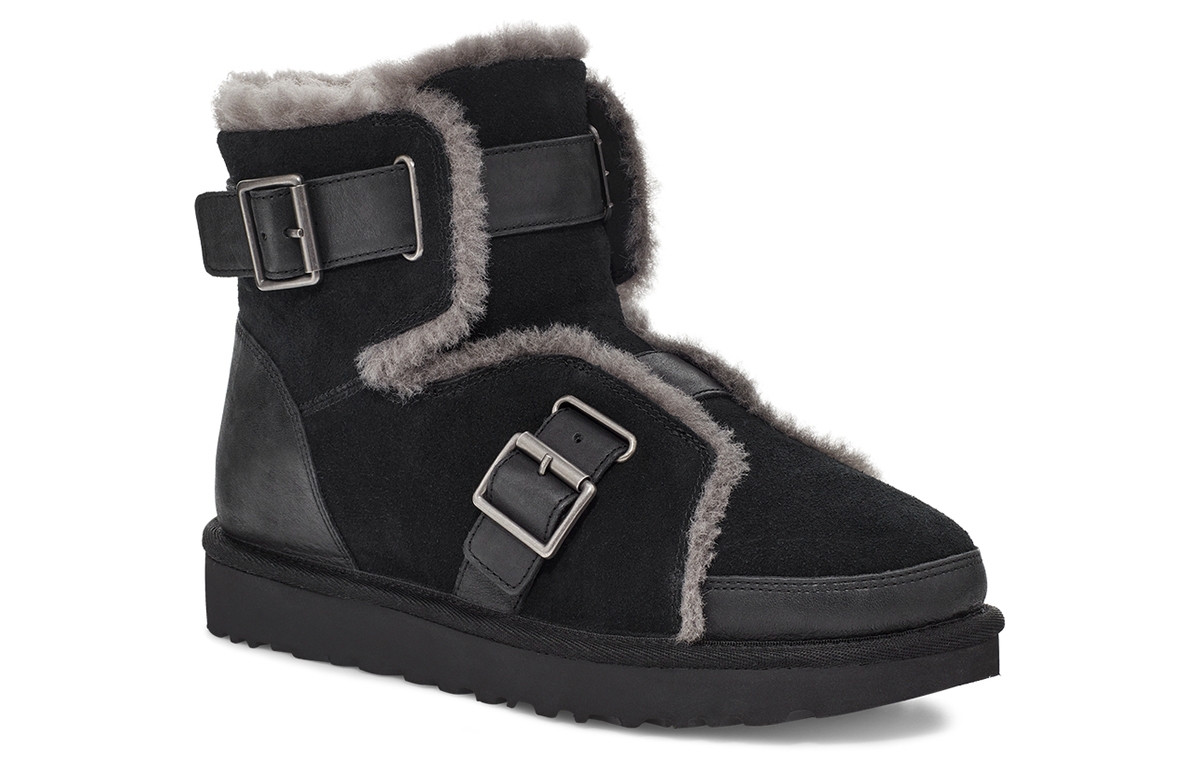 UGG Dune Mini Buckle Boot Fleece Lined Black - вид спереди