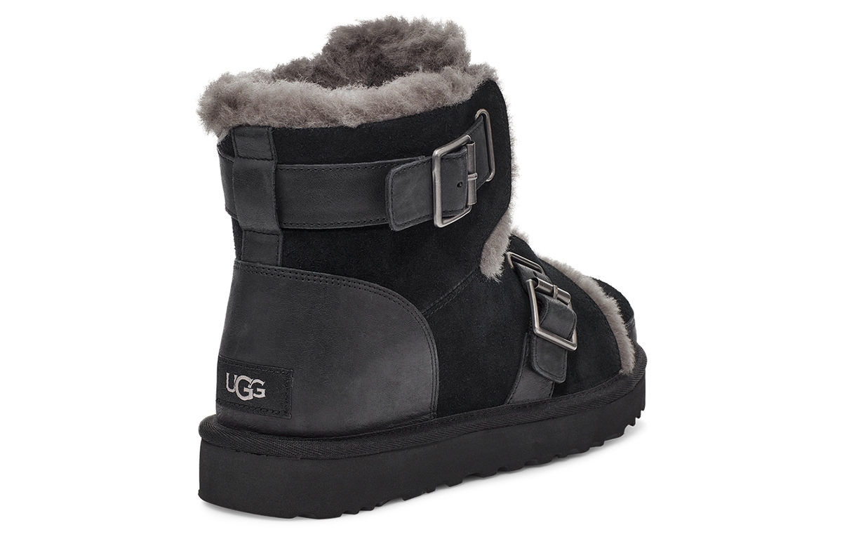 UGG Dune Mini Buckle Boot Fleece Lined Black - вид сзади