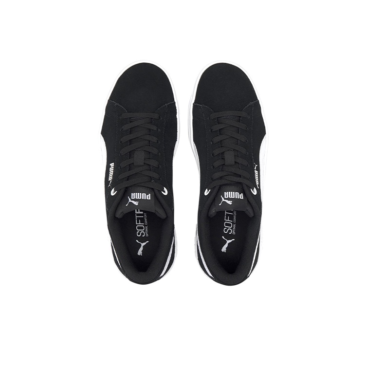 Puma Smash Platform V2 Suede "Black White" - вид сзади