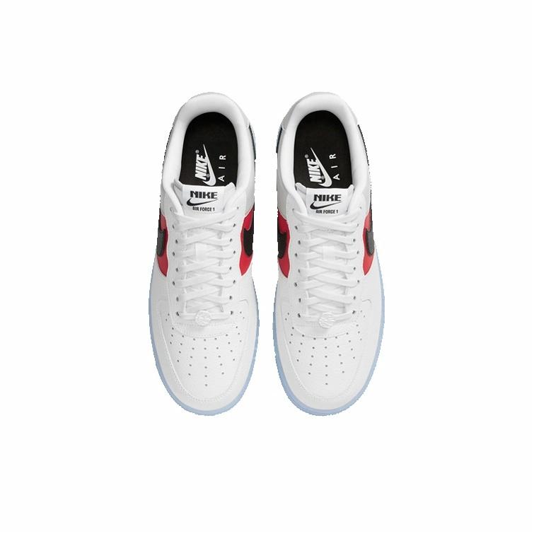 Nike Air Force 1 '07 LV8 EMB Icy Soles White Black Red - вид сзади