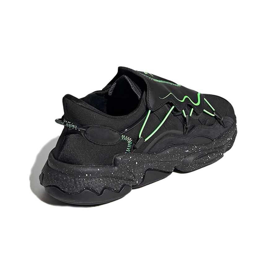 adidas originals Ozweego Black Solar Green Core-Black - вид спереди