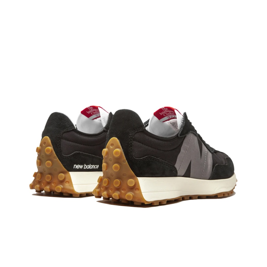 New Balance 327 Black Castlerock (полнота: D) - вид сзади
