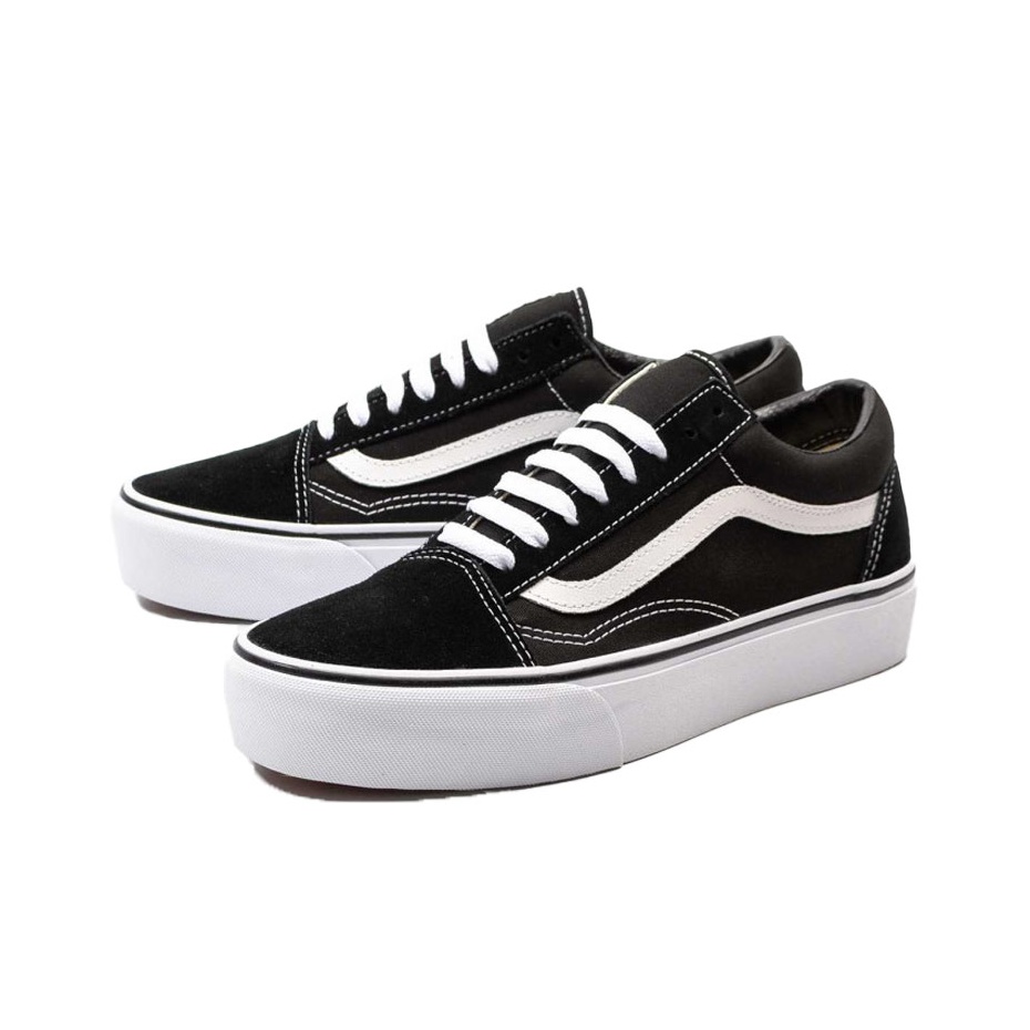 Vans Old Skool Platform Black White - вид сзади