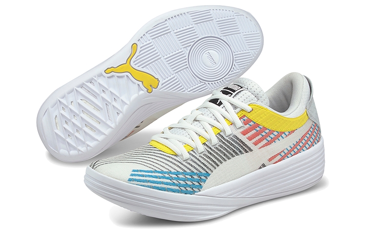 Puma Clyde All-Pro White Blue Atoll - вид спереди