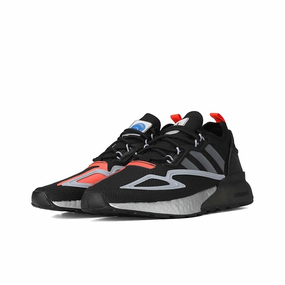 adidas ZX 2K Boost Core Black/Halo Silver/Glow Blue - вид спереди