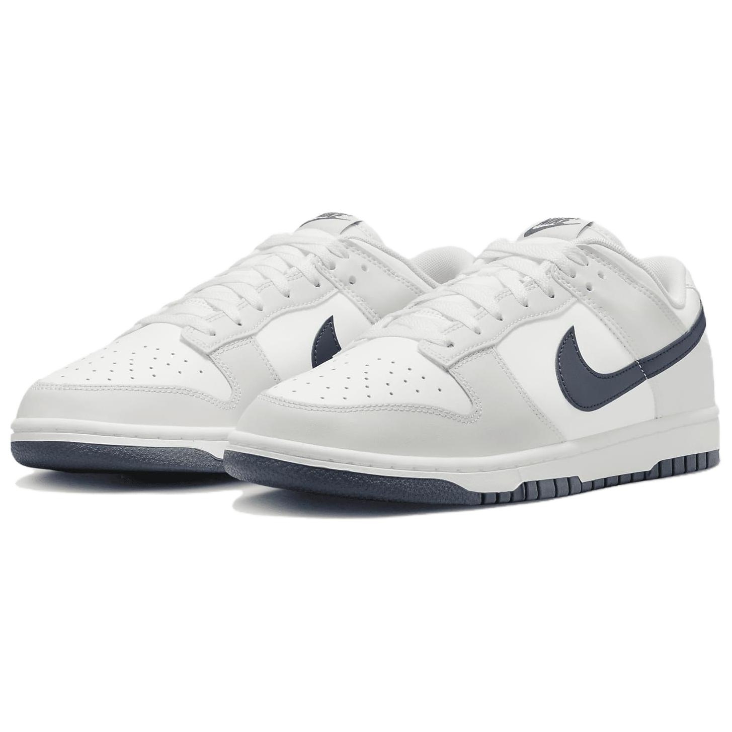 Nike Dunk Low Retro White Midnight Navy - вид спереди
