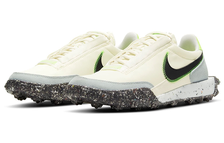 Nike Waffle Racer Crater Pale Ivory Electric Green - вид спереди