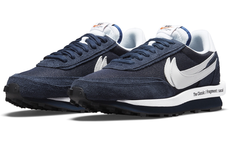 Fragment Design x Sacai x Nike LDWaffle "Blackened Blue" - вид спереди