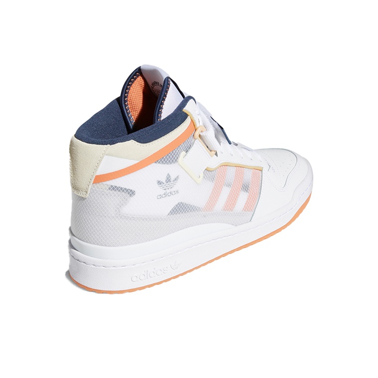 adidas originals Forum Mid TT White Acid Orange - вид сзади