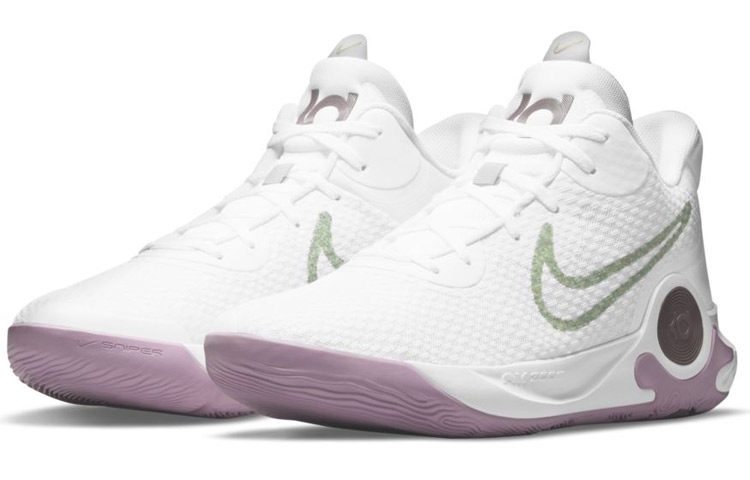 Nike KD Trey 5 IX EP White Lime Light Purple - вид спереди
