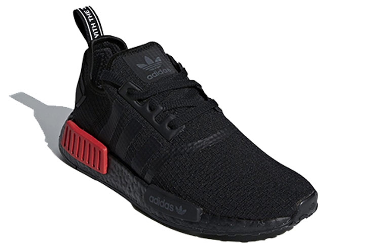 adidas NMD R1 Core Black Lush Red - вид спереди
