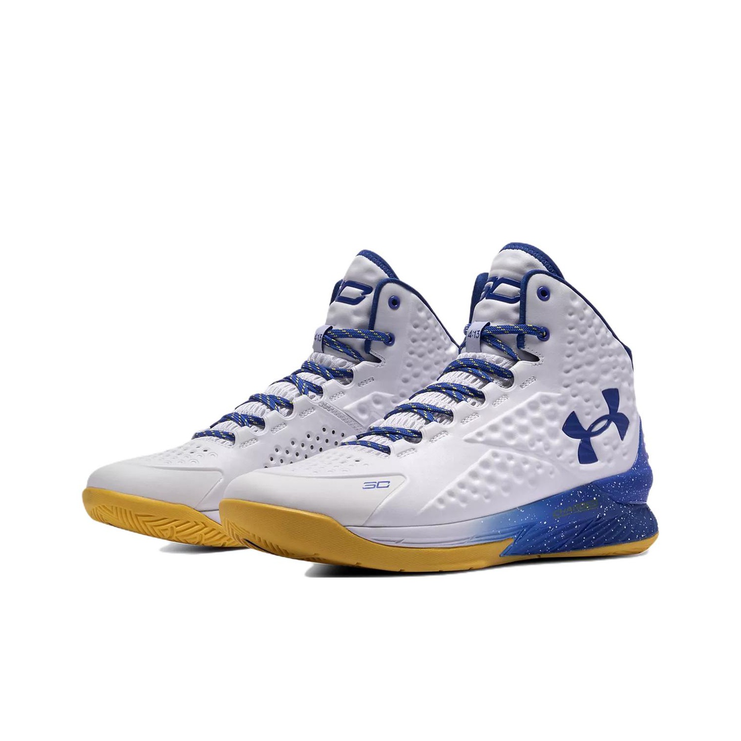 Under Armour Curry 1 Retro Dub Nation 2021 White Taxi Royal - вид спереди