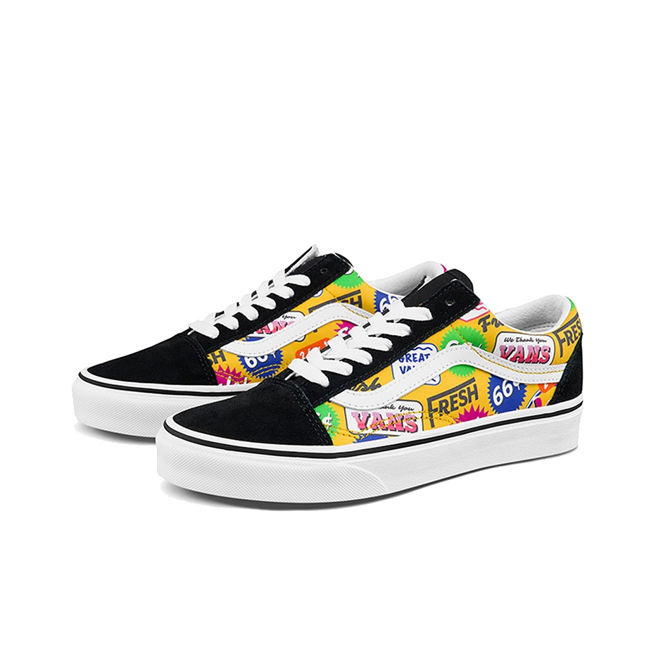 Vans Old Skool Colored Letters Multicolor - вид с внутренней стороны