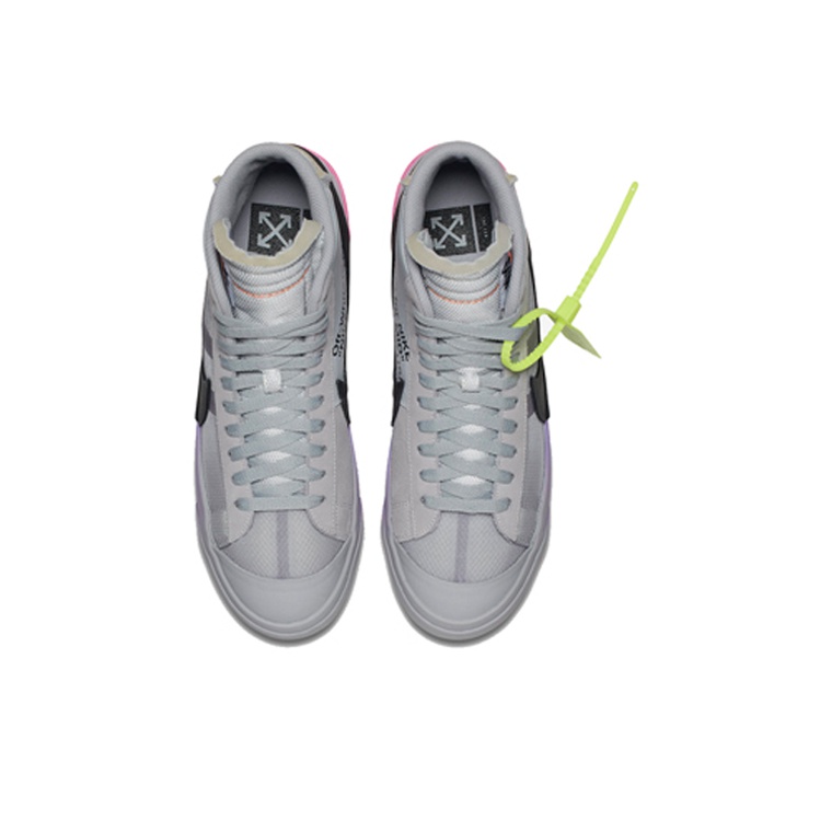 OFF-WHITE x Nike Blazer Wolf "Grey Serena" THE TEN - вид сзади
