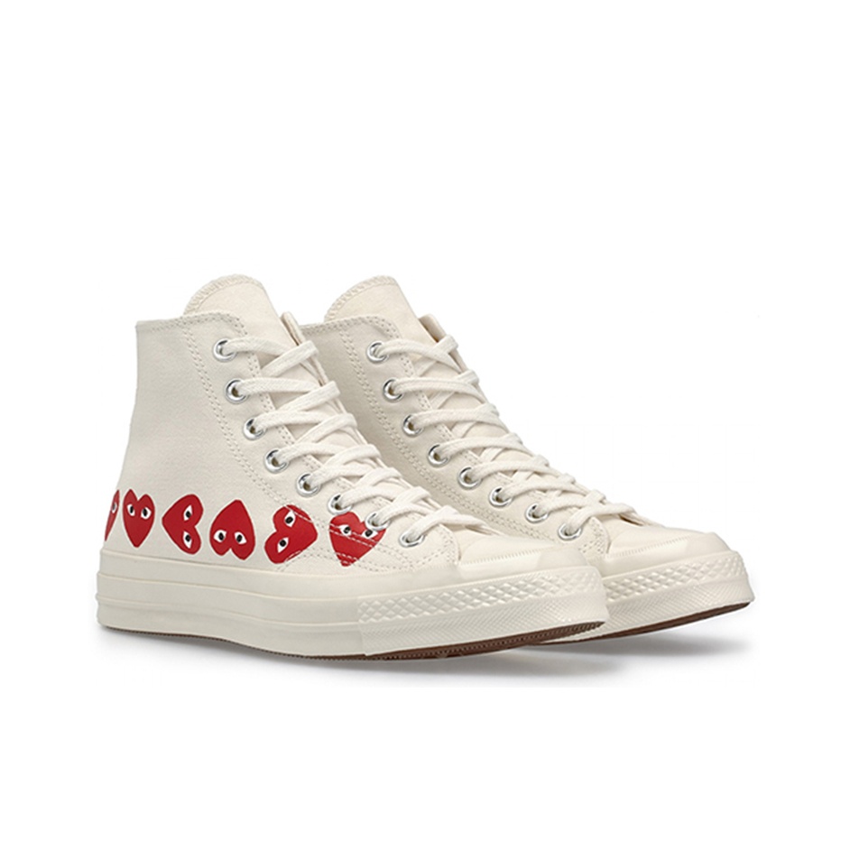 Converse Comme des Garcons Play Multi-Heart White - front view