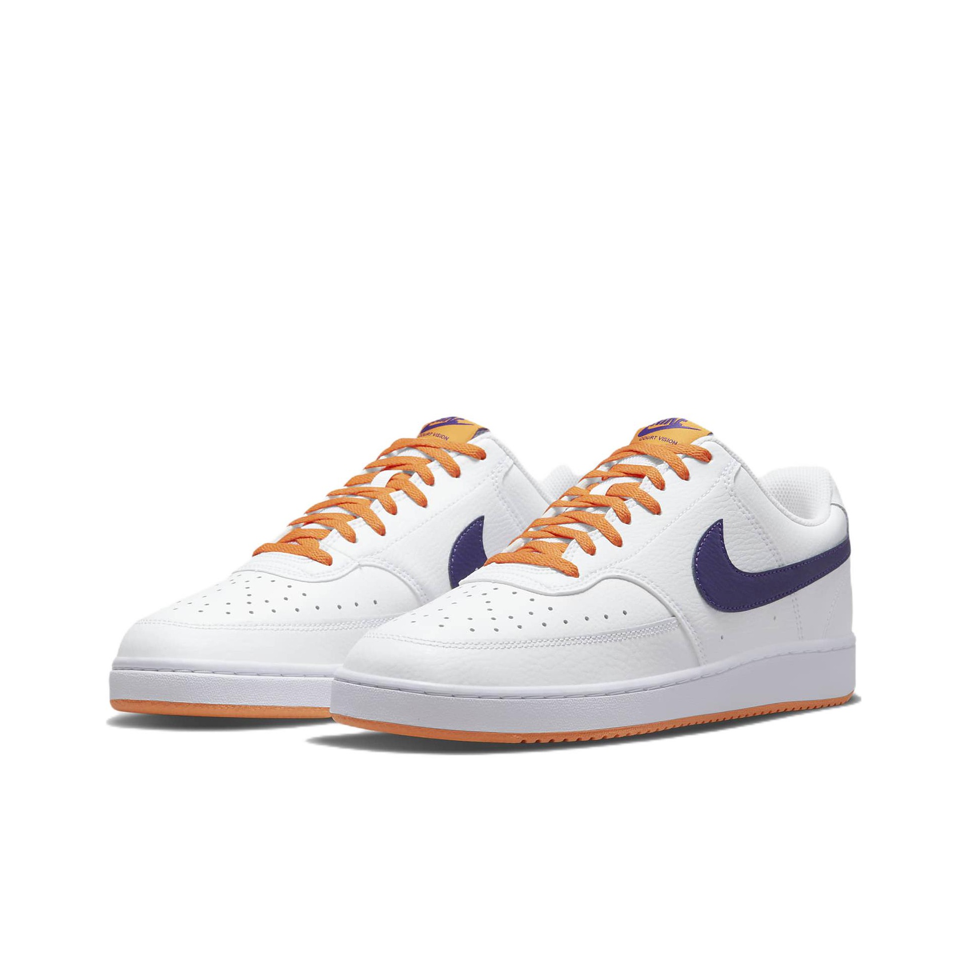 Nike Court Vision Low "White Electro Purple" - вид спереди